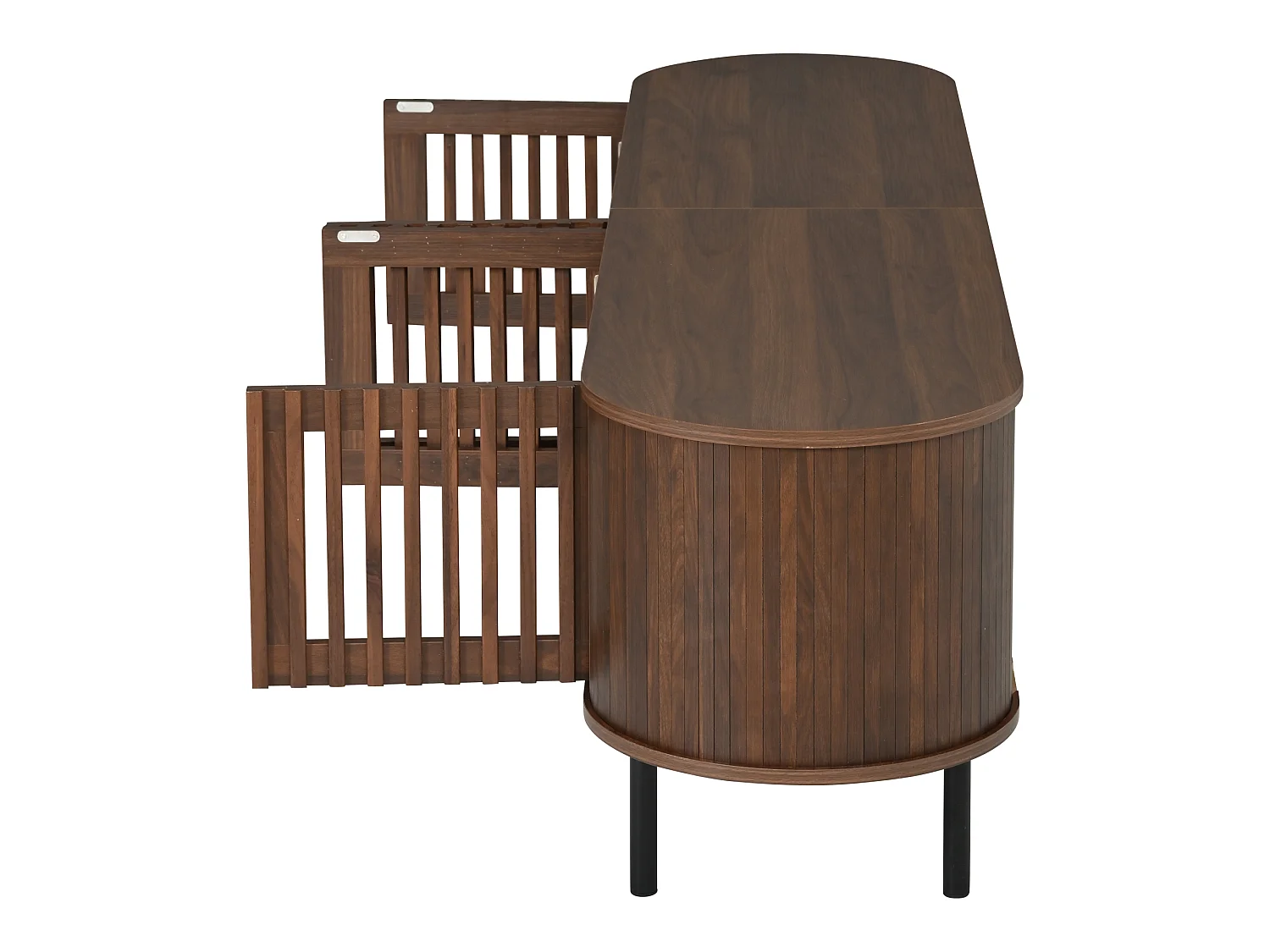 Meuble TV moderne 178x39,5x49,5 cm - 4 portes - Convient aux TV jusqu'à 75 pouces - MDF - Marron