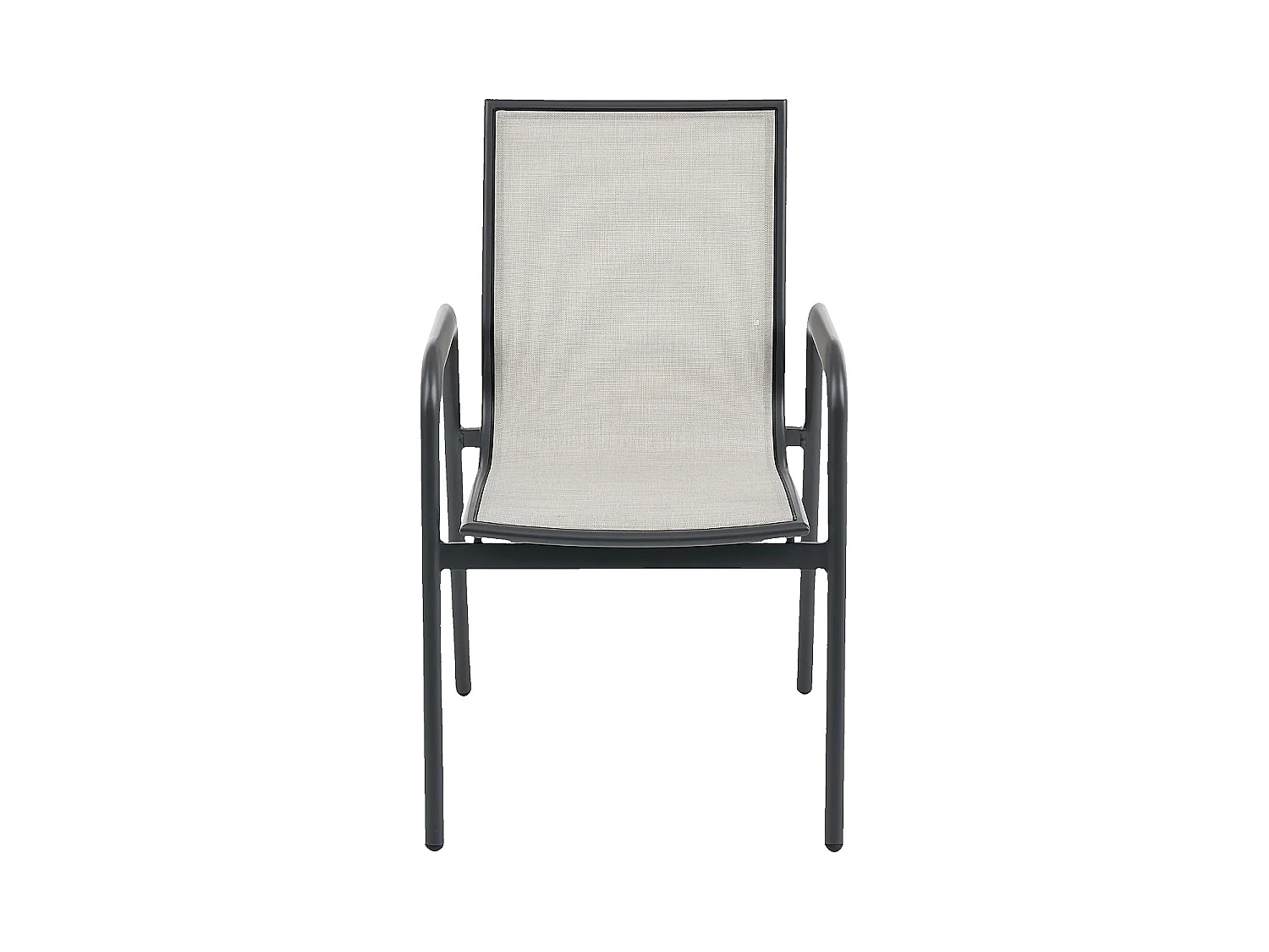 Habitat - Lot de 2 chaises de jardin en tissu déperlant et aluminium gris anthracite - Gris clair - Nazare