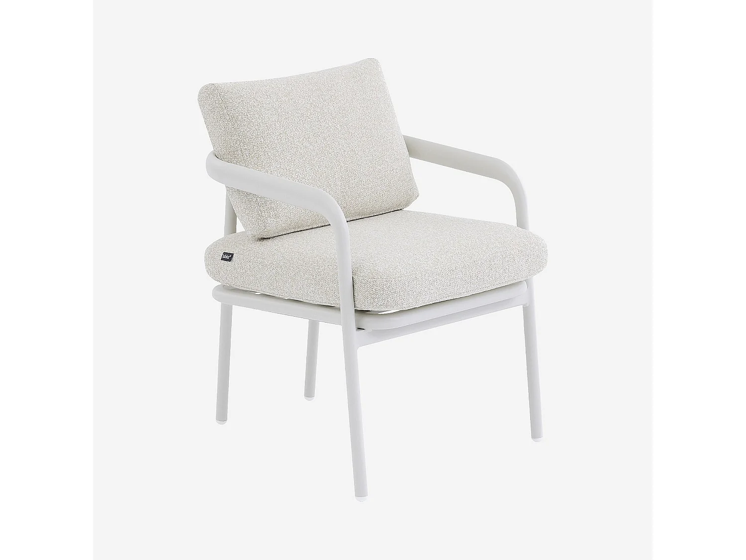 Habitat - Lot de 2 chaises de jardin en tissu texturé déperlant et aluminium blanc cassé - Crème - Nazare