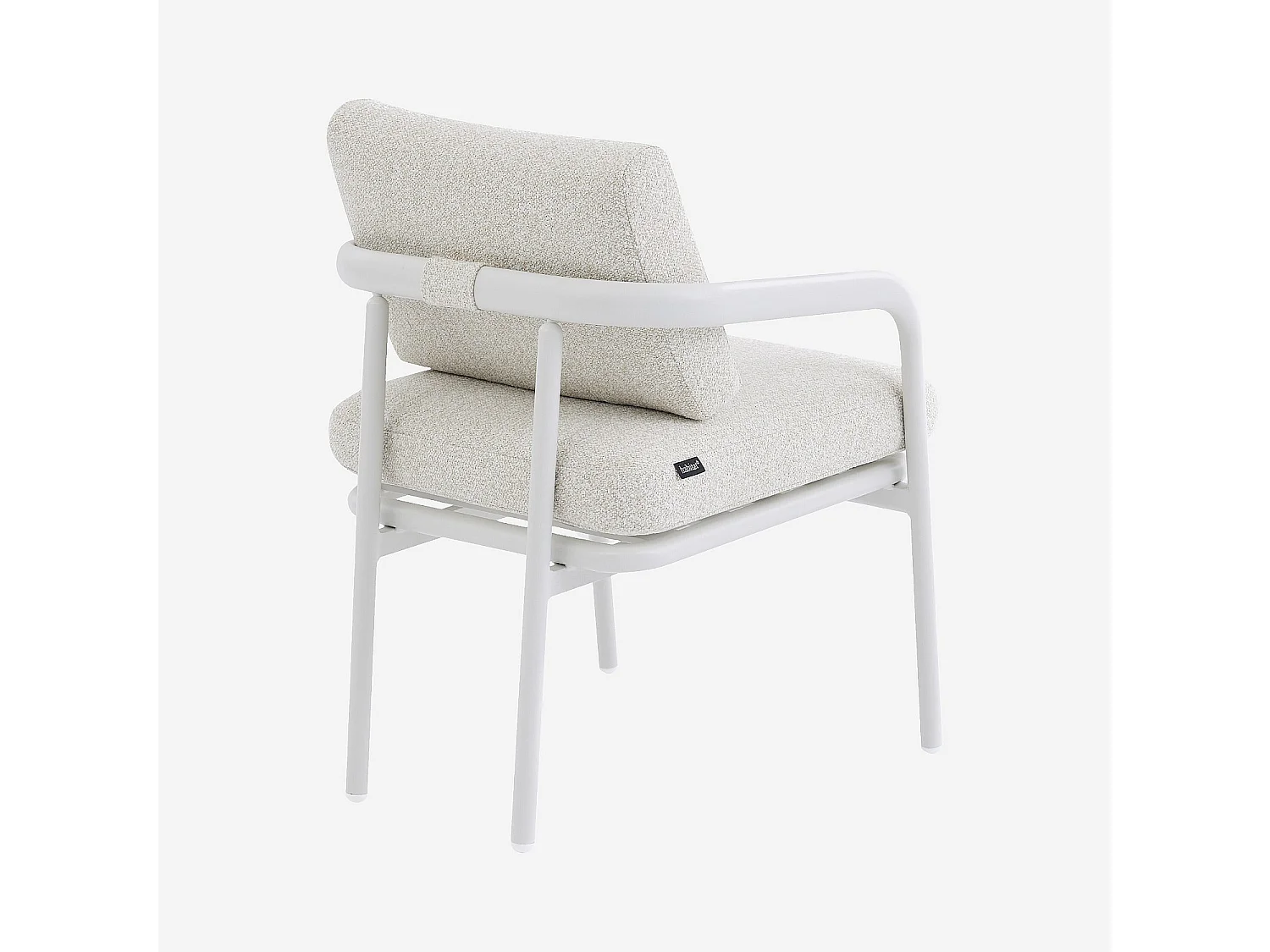 Habitat - Lot de 2 chaises de jardin en tissu texturé déperlant et aluminium blanc cassé - Crème - Nazare