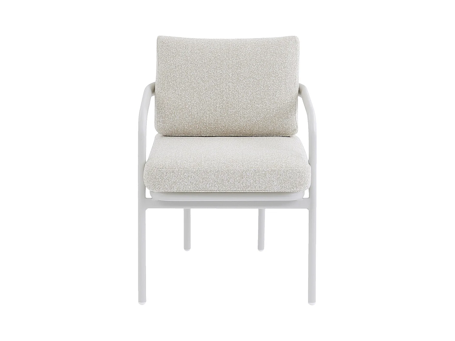 Habitat - Lot de 2 chaises de jardin en tissu texturé déperlant et aluminium blanc cassé - Crème - Nazare
