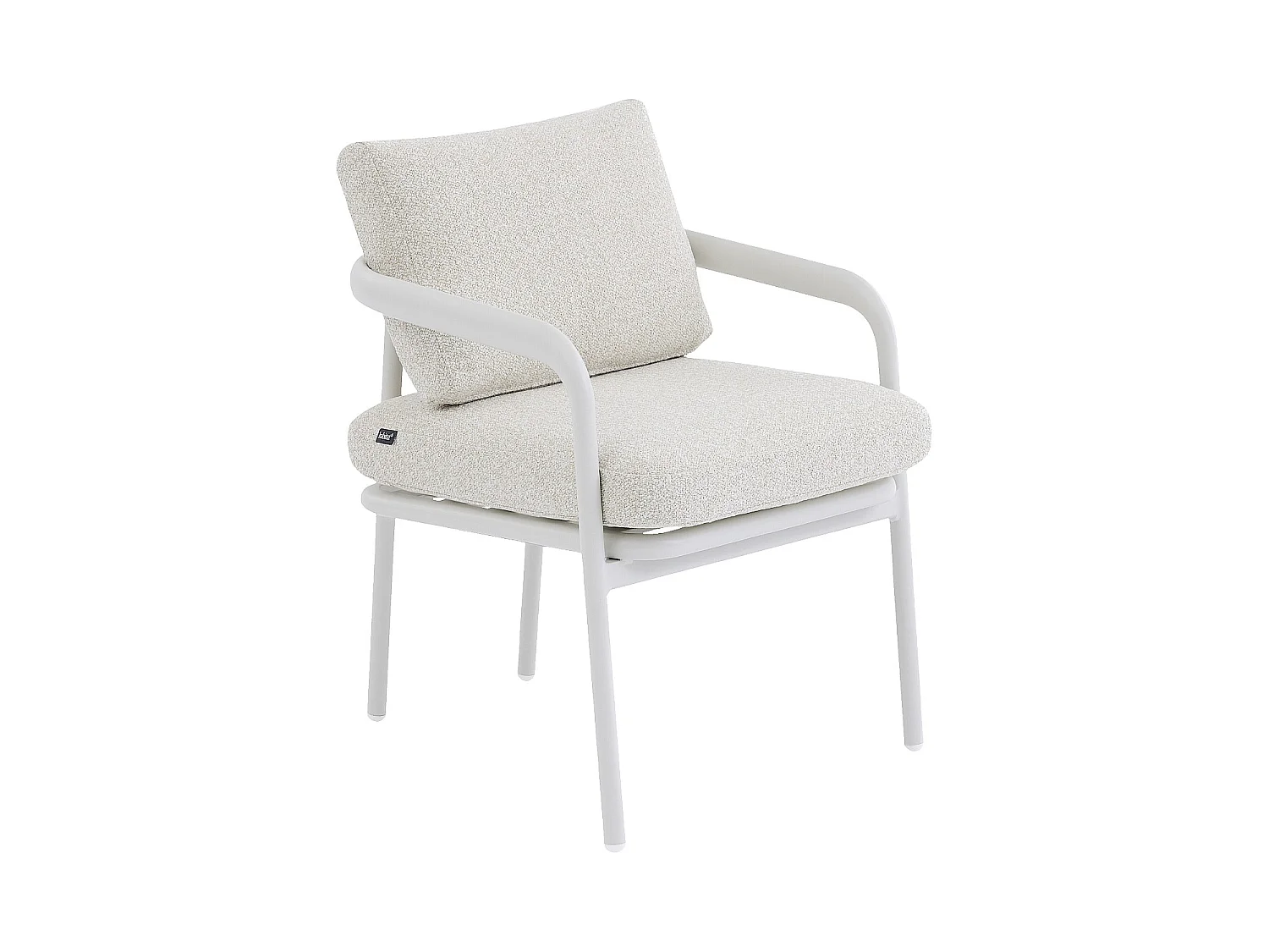 Habitat - Lot de 2 chaises de jardin en tissu texturé déperlant et aluminium blanc cassé - Crème - Nazare
