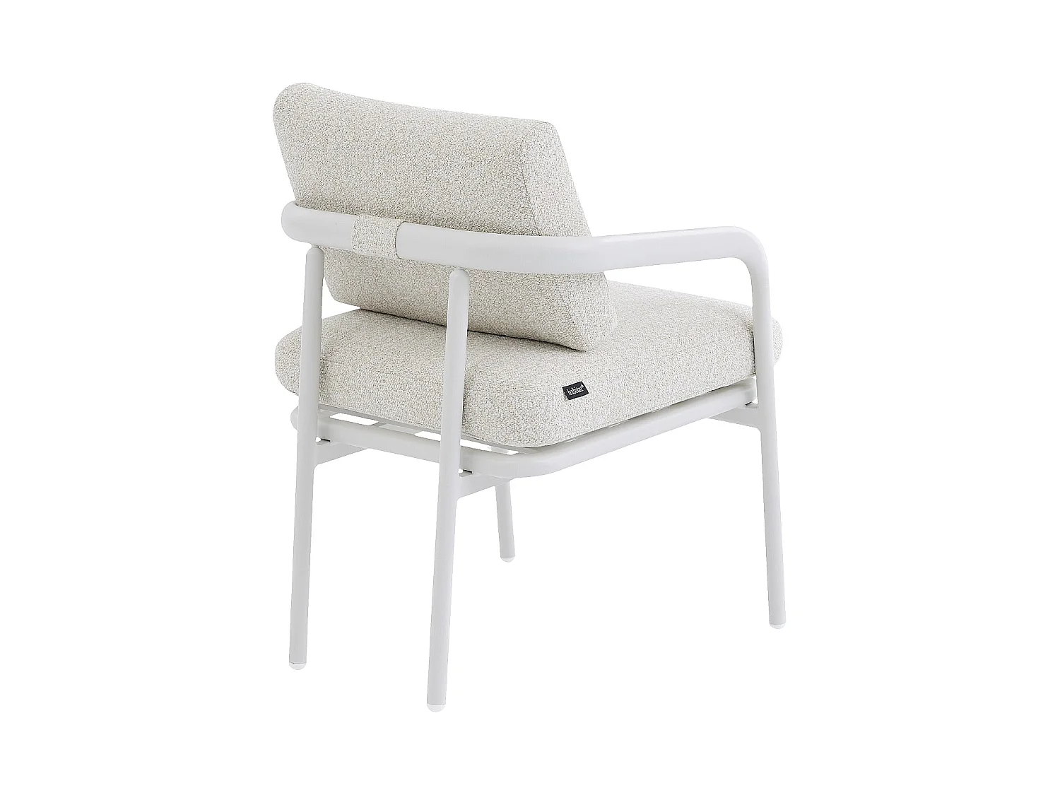 Habitat - Lot de 2 chaises de jardin en tissu texturé déperlant et aluminium blanc cassé - Crème - Nazare