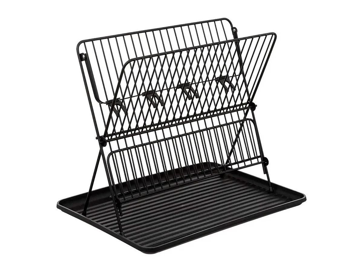 Égouttoir 2 Niveaux "Pliable" 42cm Noir