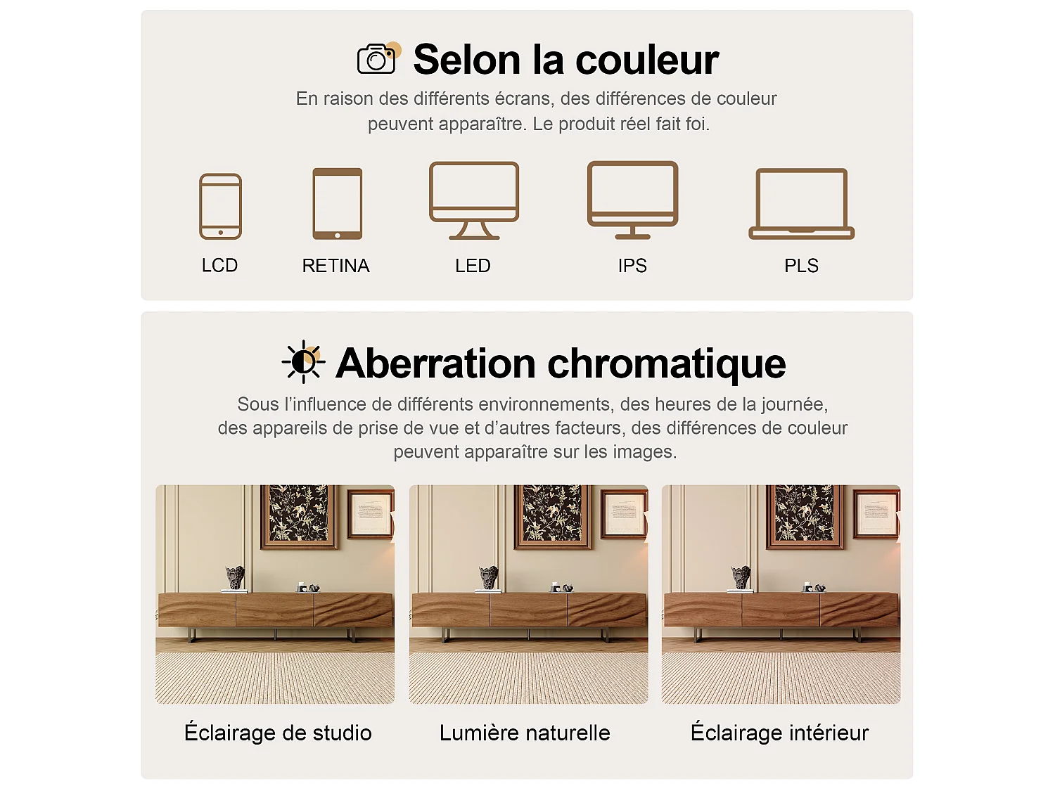 Meuble TV Mid-Century Modern avec façade ondulée, 3 tiroirs et grand rangement, pour TV 75 pouces et plus, finition noyer