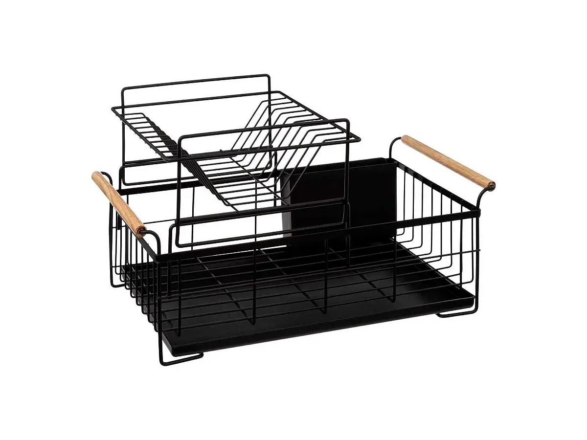 Égouttoir Design 2 Niveaux "Blackwood" 48cm Noir