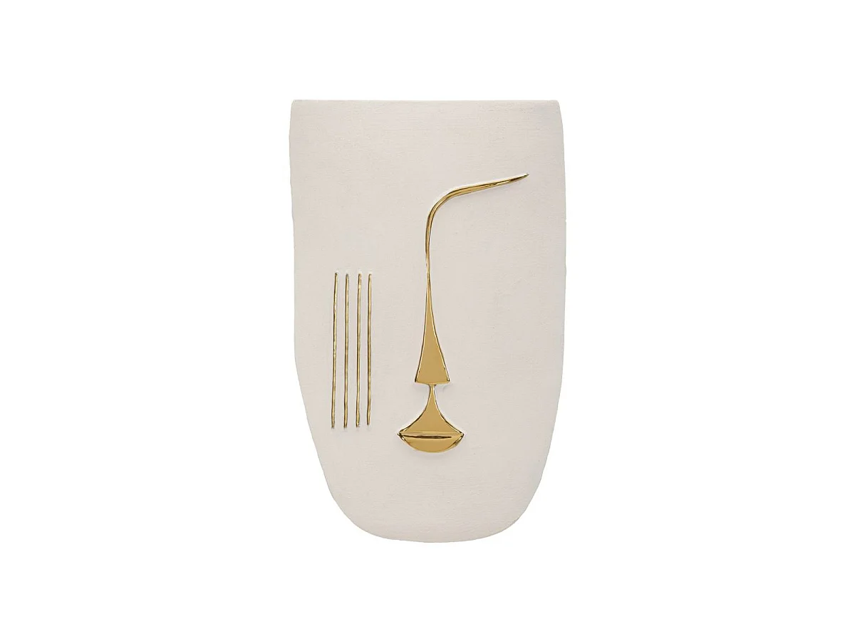 Déco Murale en Céramique "Mumbasa" 39cm Blanc