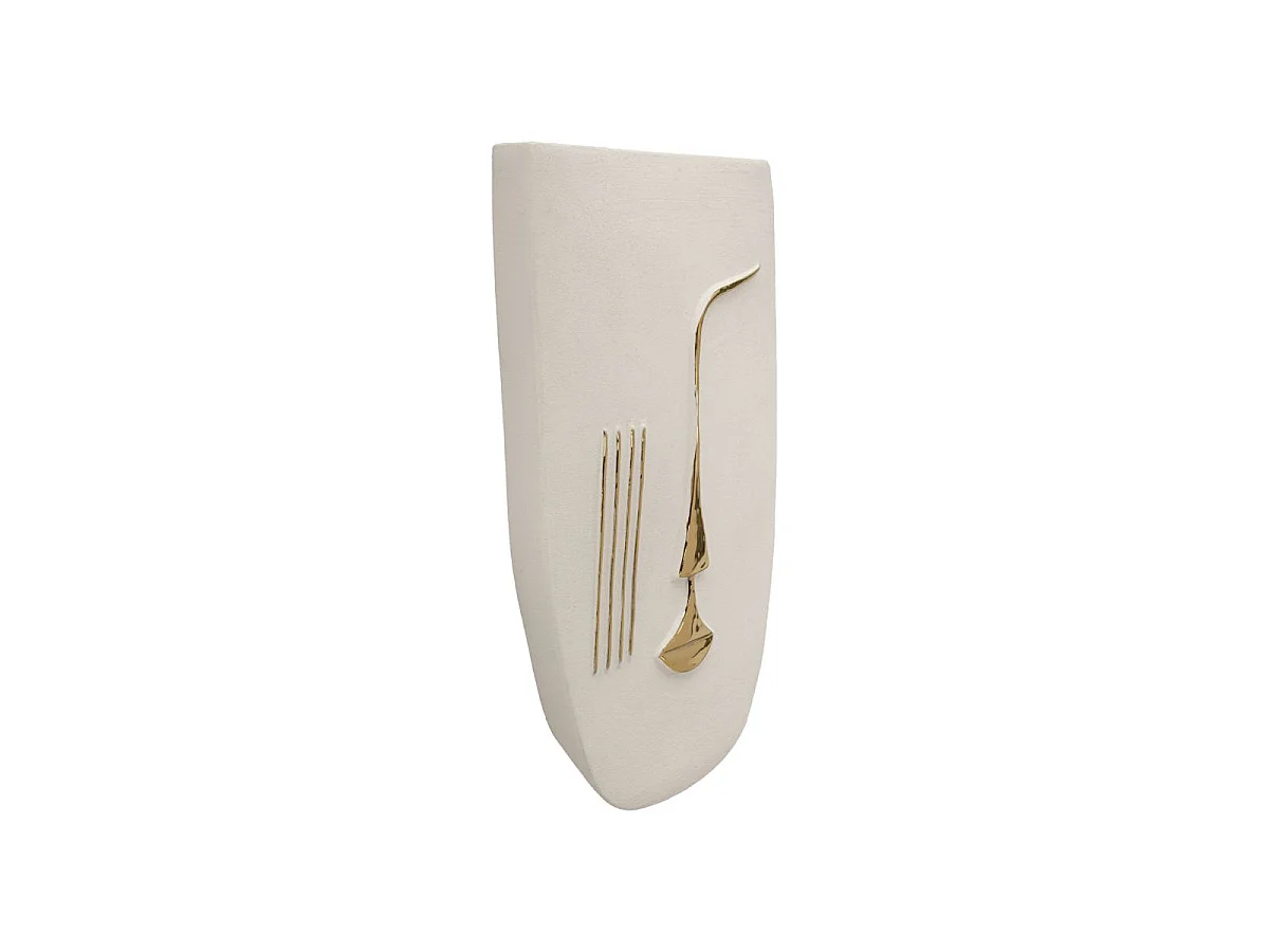 Déco Murale en Céramique "Mumbasa" 39cm Blanc