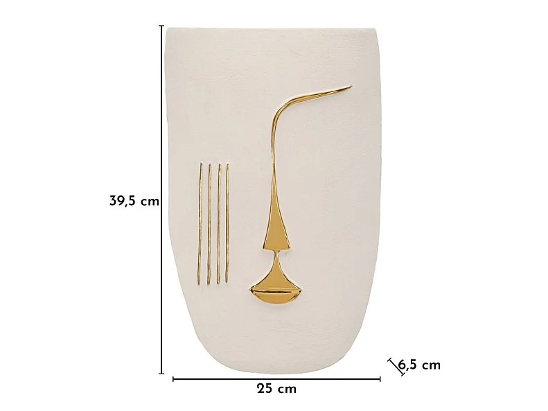 Déco Murale en Céramique "Mumbasa" 39cm Blanc