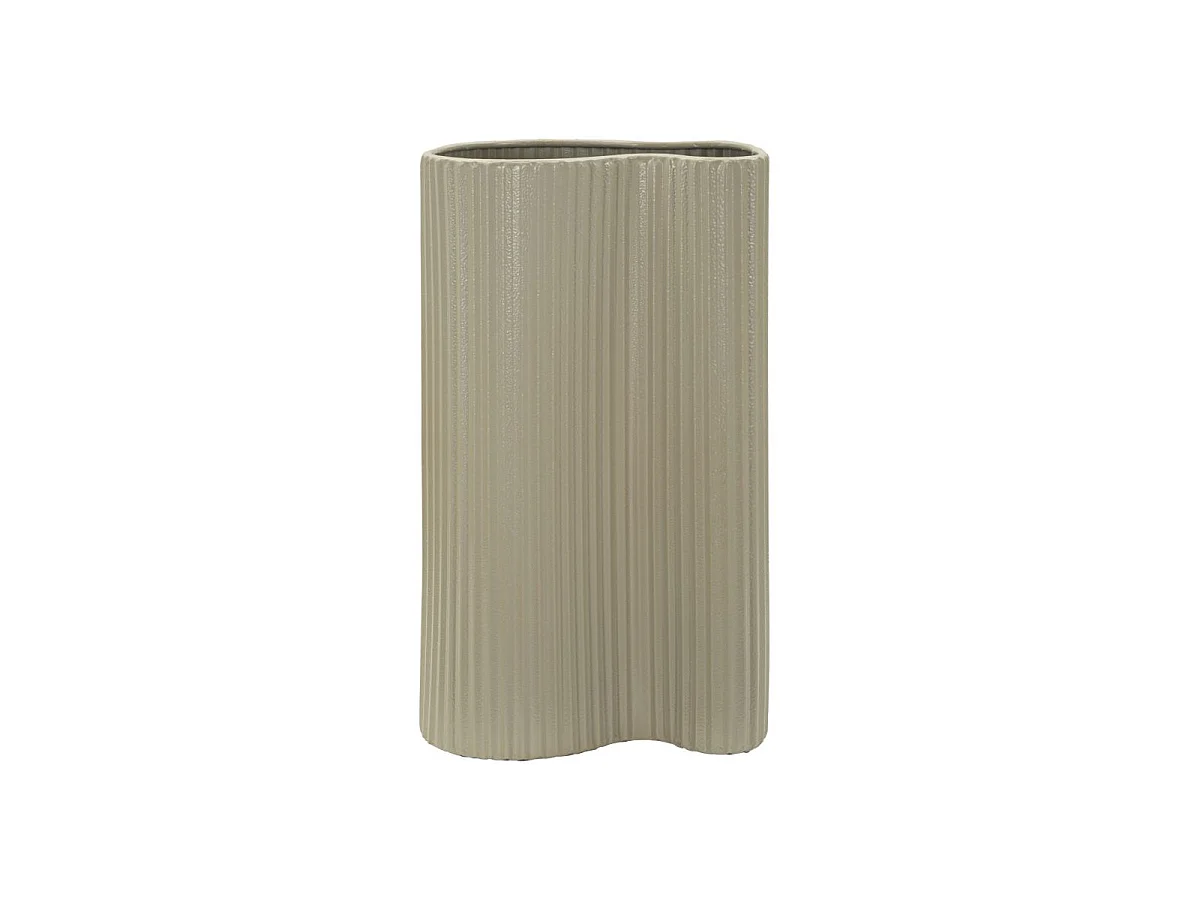 Vase Design en Métal "Frankfurt" 36cm Beige Foncé