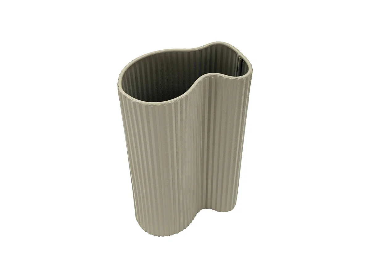 Vase Design en Métal "Frankfurt" 36cm Beige Foncé