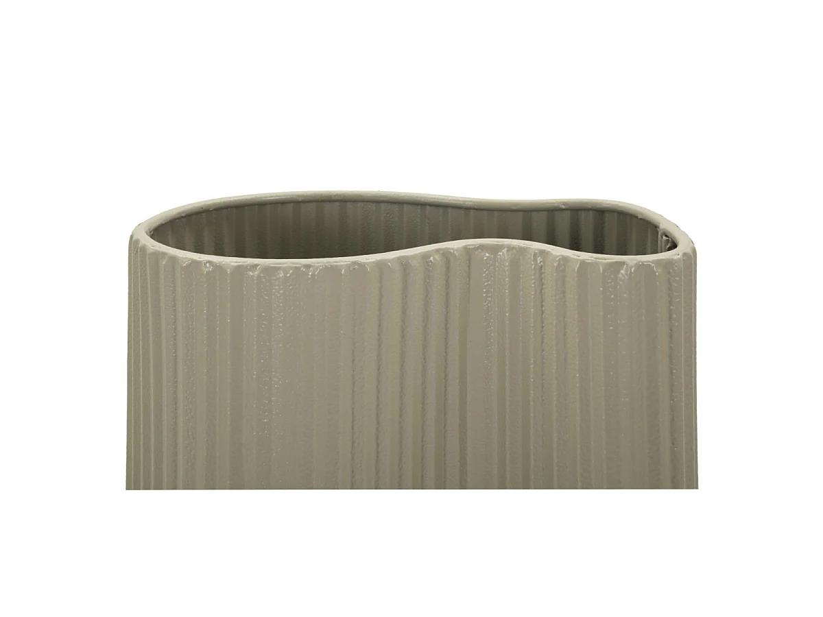 Vase Design en Métal "Frankfurt" 36cm Beige Foncé