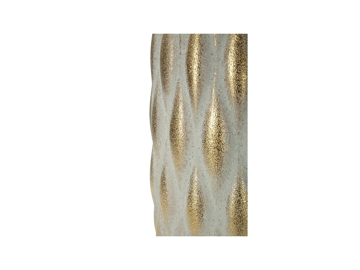 Vase Déco en Céramique "Pepitas" 37cm Gris & Or