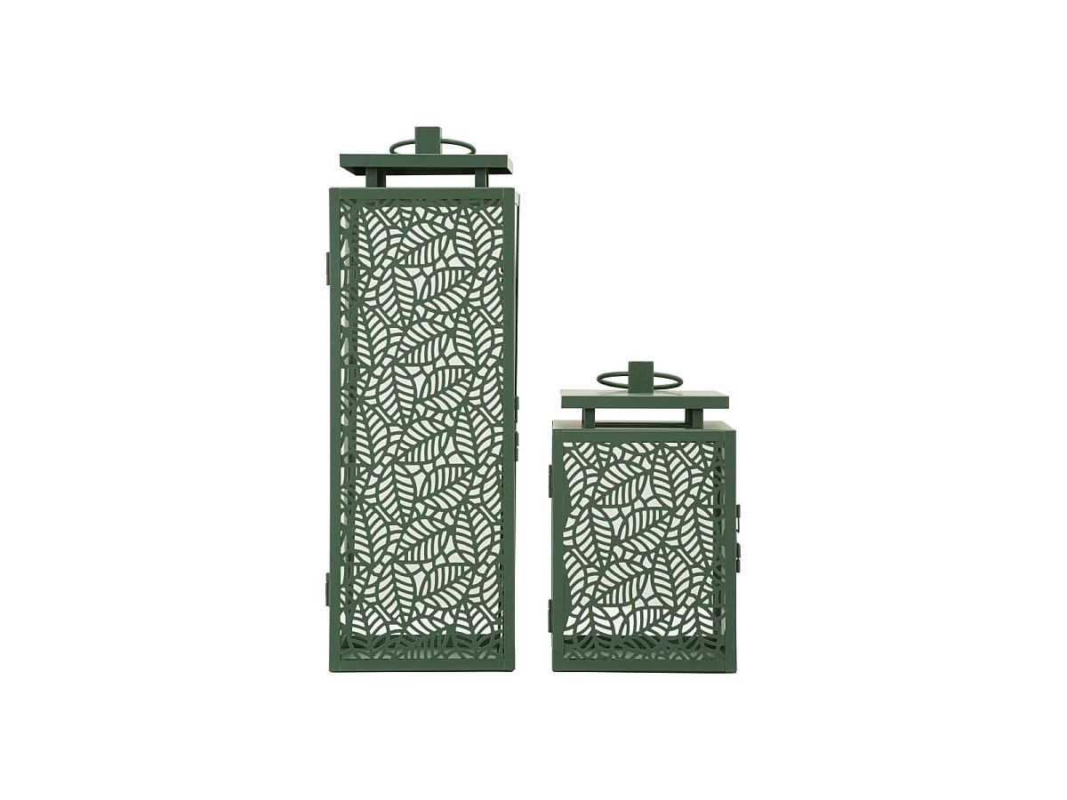 Lot de 2 Lanternes en Métal "Hall" 41cm Vert
