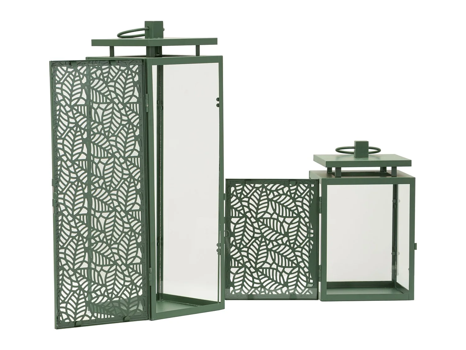 Lot de 2 Lanternes en Métal "Hall" 41cm Vert