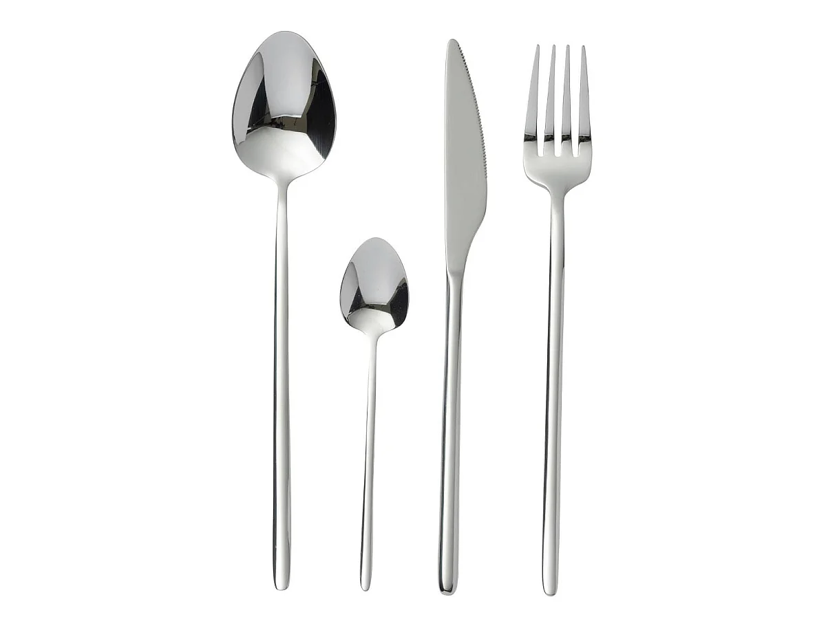 Ménagère 24 Pièces en Inox "Irvin Brillant" 27cm Argent