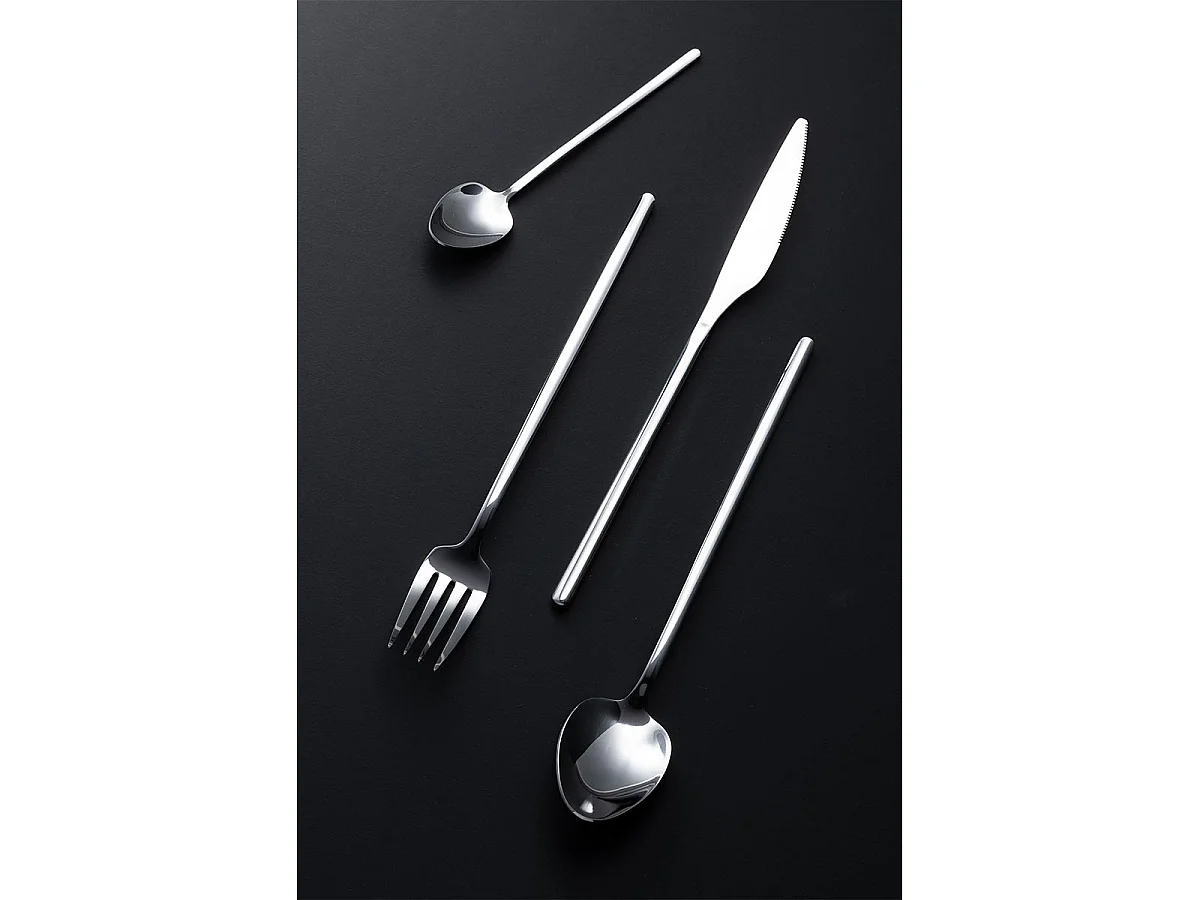 Ménagère 24 Pièces en Inox "Irvin Brillant" 27cm Argent