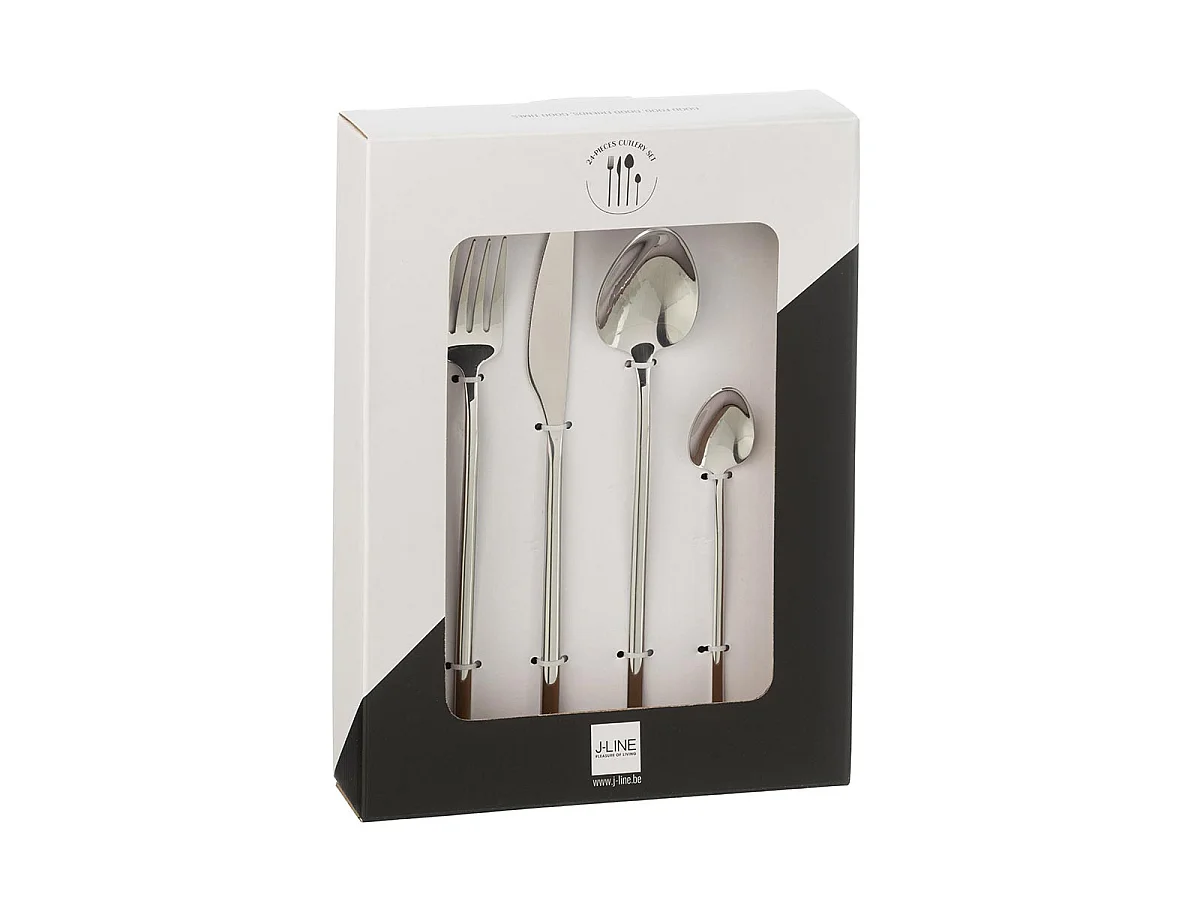 Ménagère 24 Pièces en Inox "Irvin Brillant" 27cm Argent