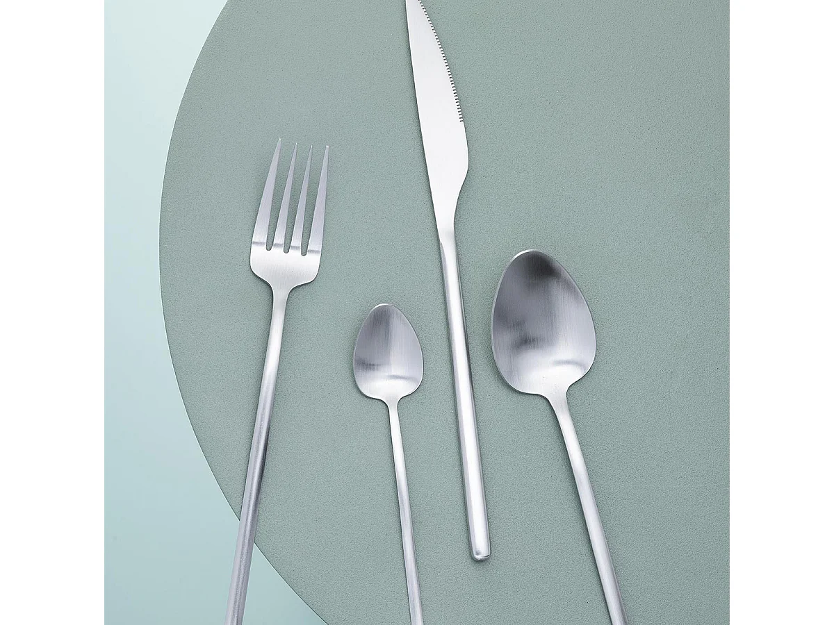 Ménagère 24 Pièces en Inox "Irvin Mat" 27cm Argent
