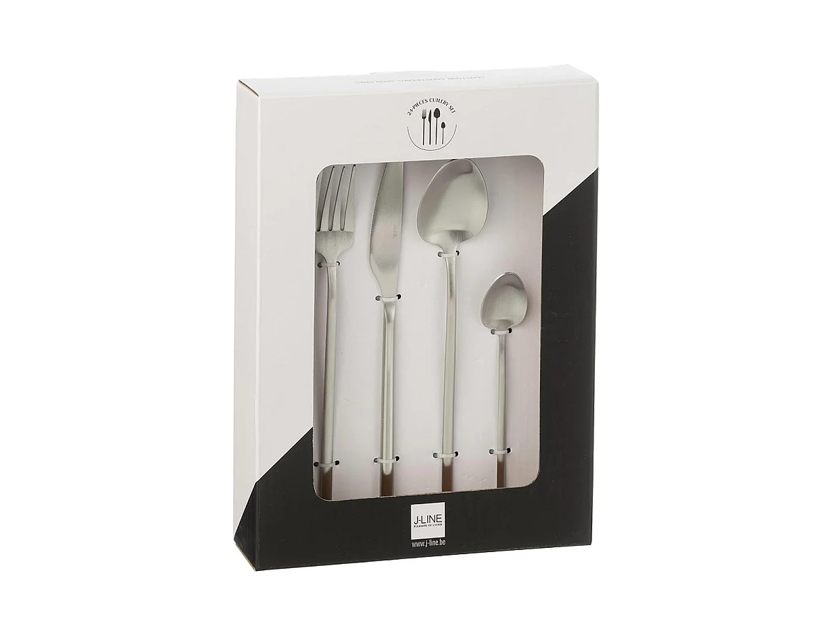 Ménagère 24 Pièces en Inox "Irvin Mat" 27cm Argent