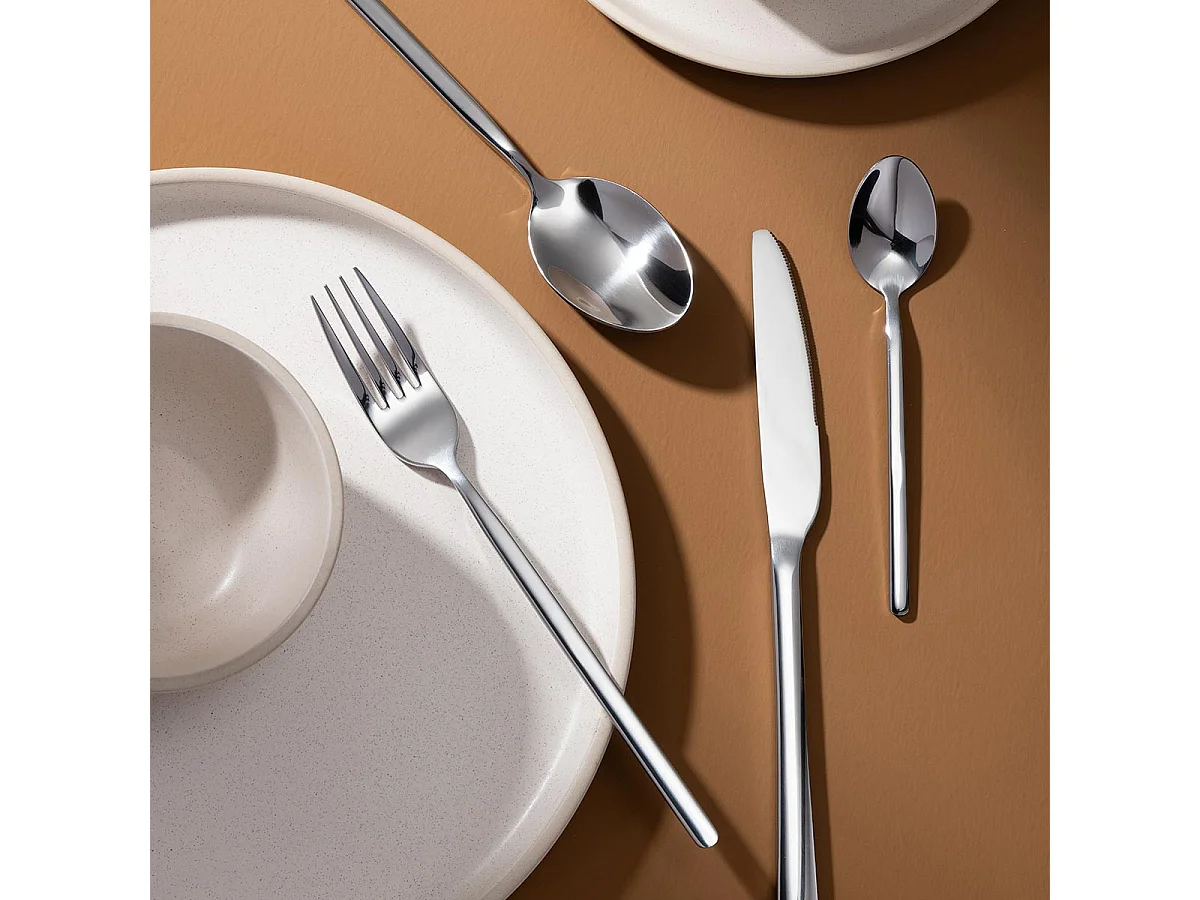 Ménagère 24 Pièces en Inox "Brillant" 27cm Argent