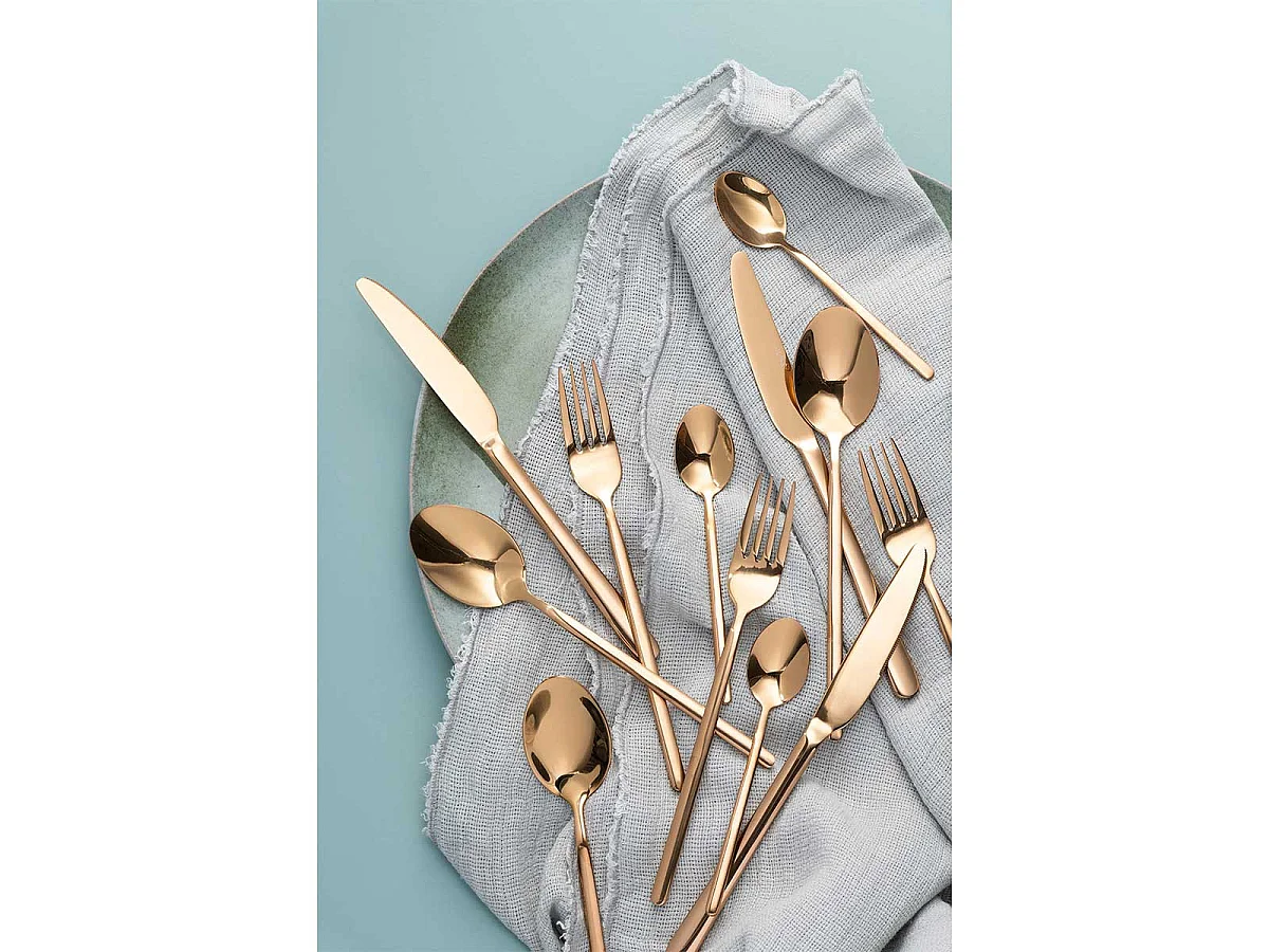 Ménagère 24 Pièces en Inox "Brillant" 27cm Cuivre