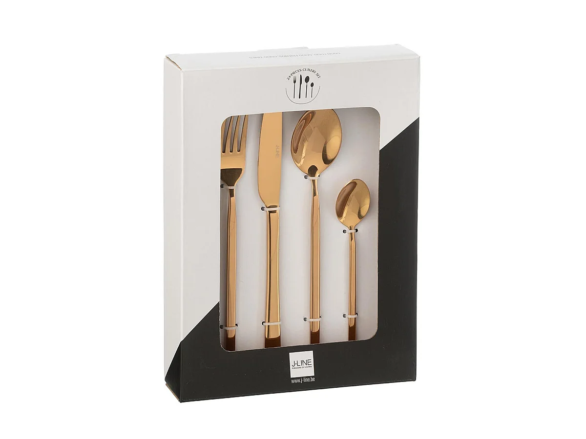 Ménagère 24 Pièces en Inox "Brillant" 27cm Cuivre