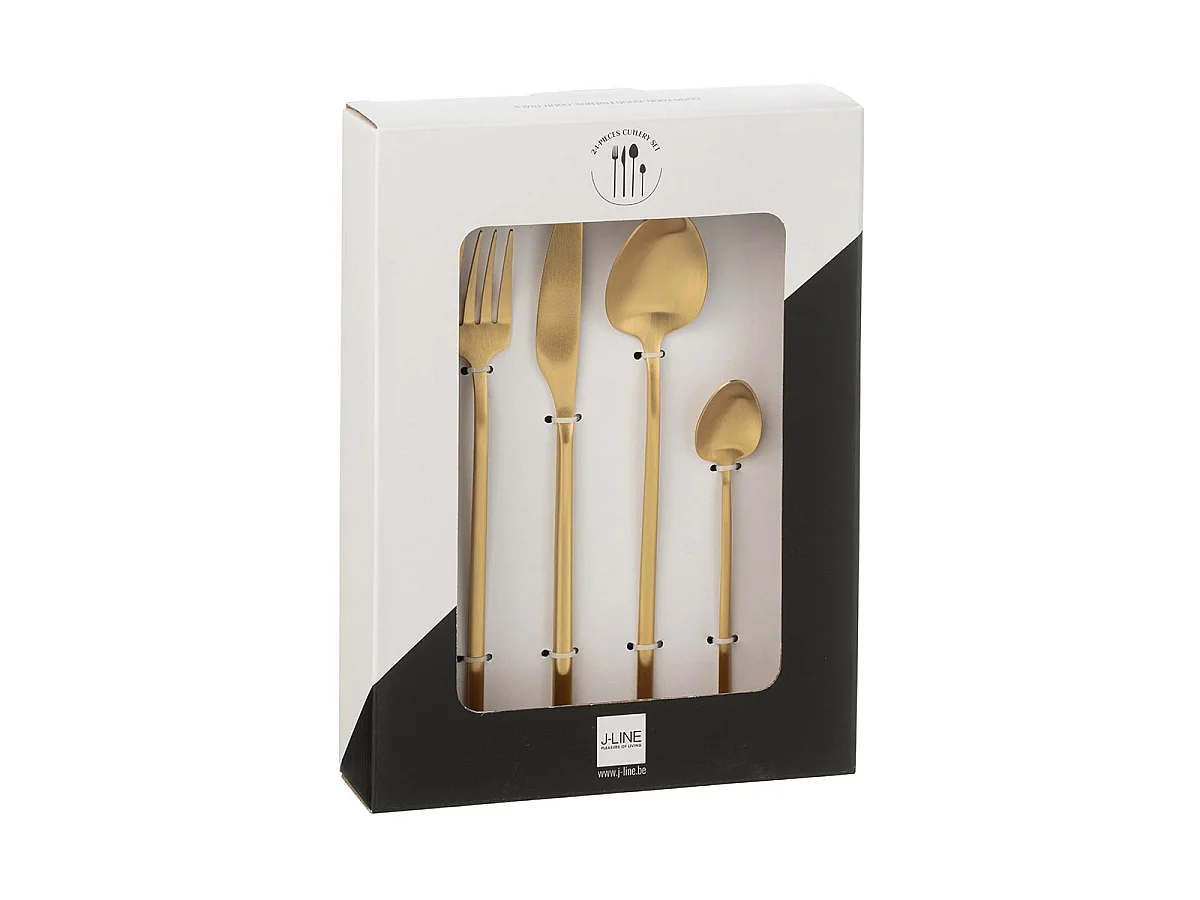Ménagère 24 Pièces en Inox "Irvin Mat" 27cm Or