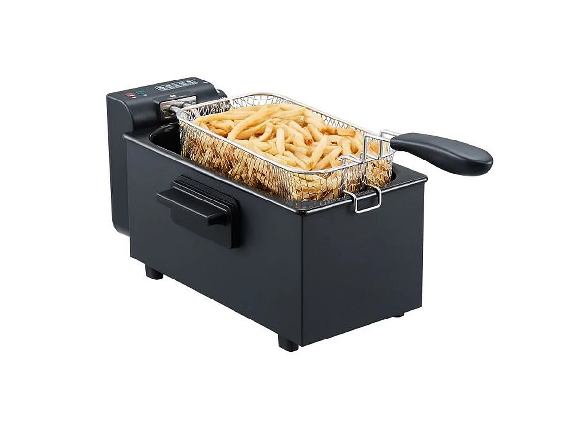Compacte 3L 2000W Elektrische Friteuse - Continental Edison CEFR3BLK - Zwart
