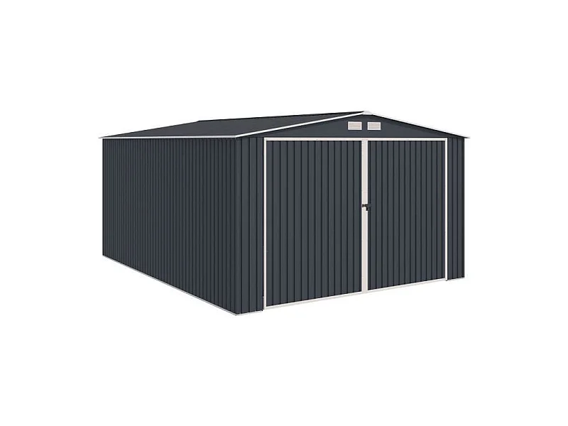 Orion Antraciet Metalen Garage 18,2m² met Dubbele Deuren 295x198 cm - Prefab Carport