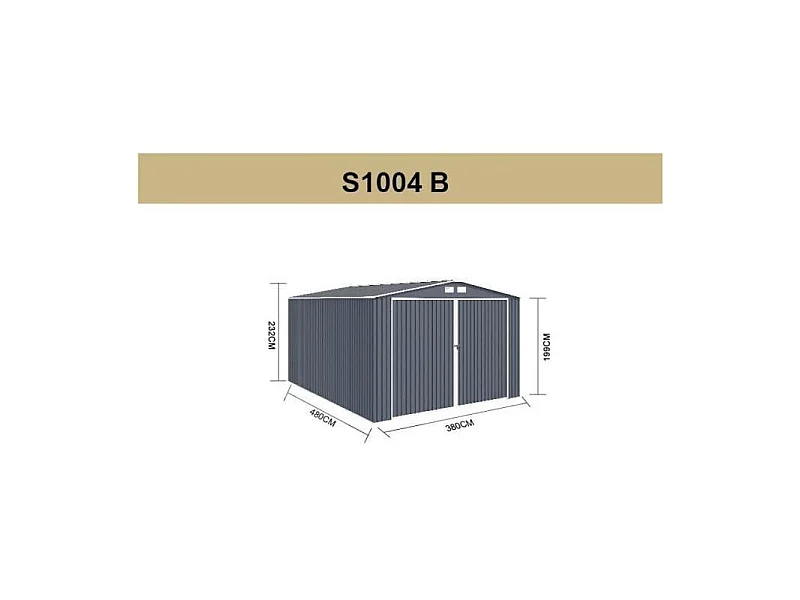 Orion Antraciet Metalen Garage 18,2m² met Dubbele Deuren 295x198 cm - Prefab Carport