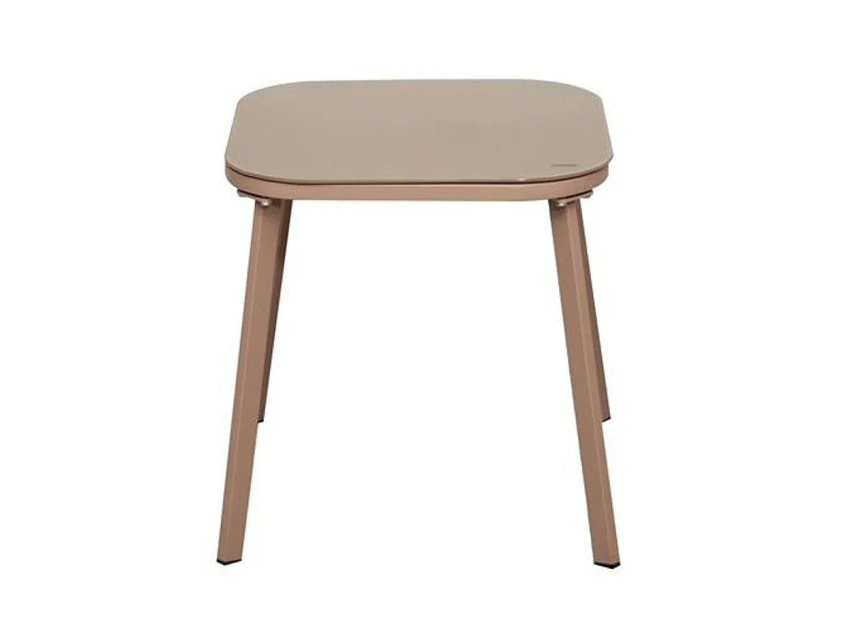 Ensemble jardin 2 fauteuils avec table basse motifs graphiques moka - AZTEK