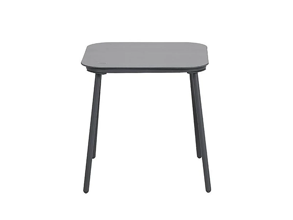 Ensemble jardin 2 fauteuils avec table basse motifs rayures gris - CALICO