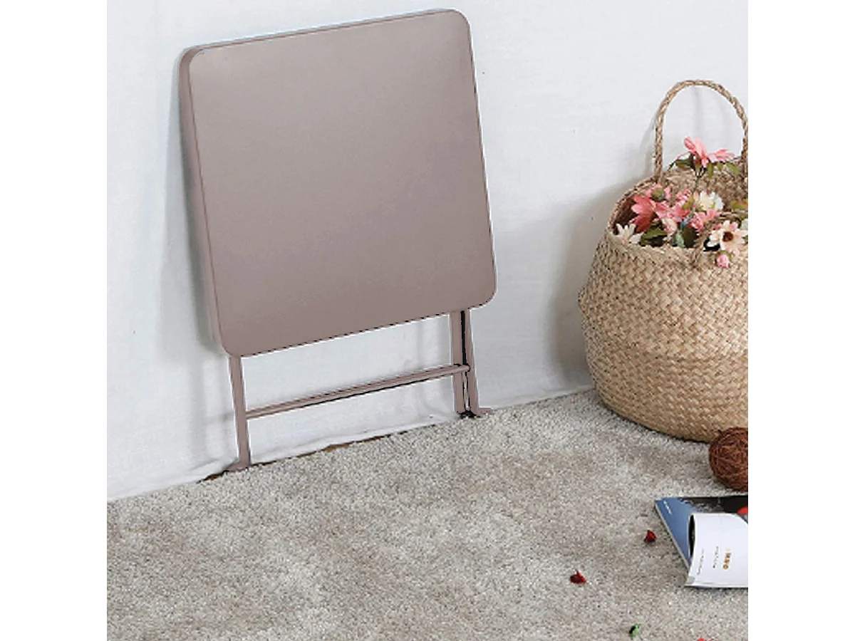 Table d'appoint de Jardin,Table à Manger carrée Pliante,Coloris Taupe - Longueur 40 x Profondeur 40 x Hauteur 45 cm
