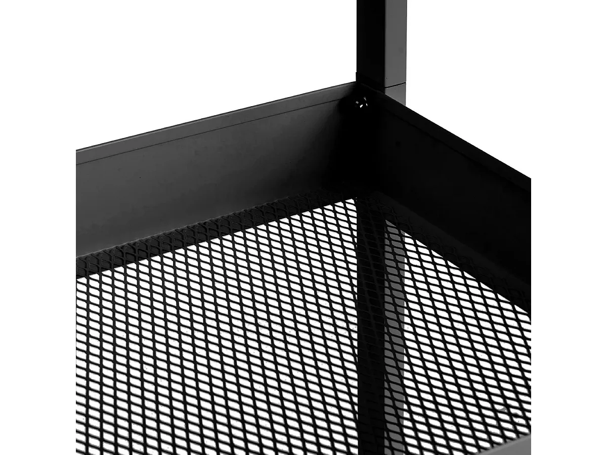 Chariot de rangement, chariot à roulettes de 3 niveaux à usages multiples en métal Noir-Longueur 51 X Largeur 30 X Hauteur 82 cm