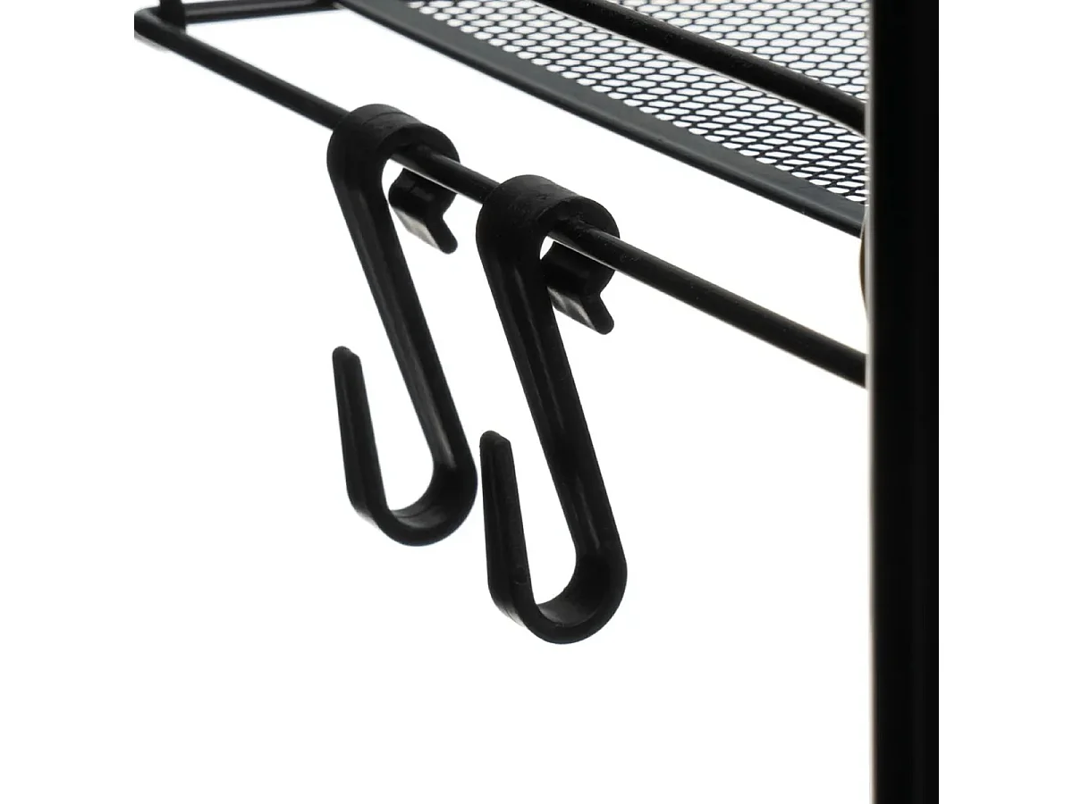 Chariot de rangement à roulettes de 4 niveaux en métal noir pour cuisine ou salle de bain-Longueur 45 x Largeur 27 x Hauteur 84 cm