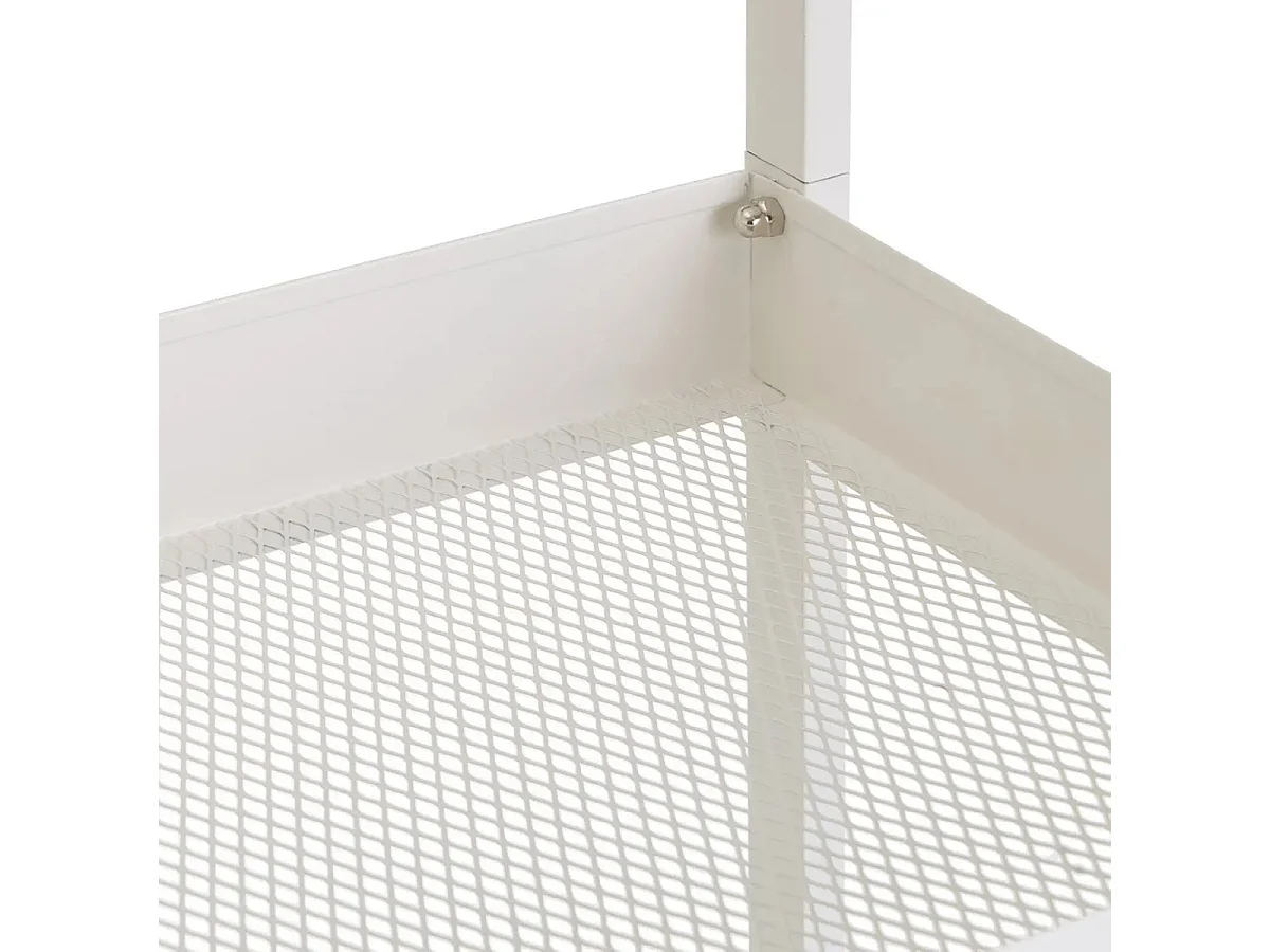 Chariot de rangement, chariot à roulettes de 3 niveaux à usages multiples en métal blanc-Longueur 51 X Largeur 30 X Hauteur 82 cm