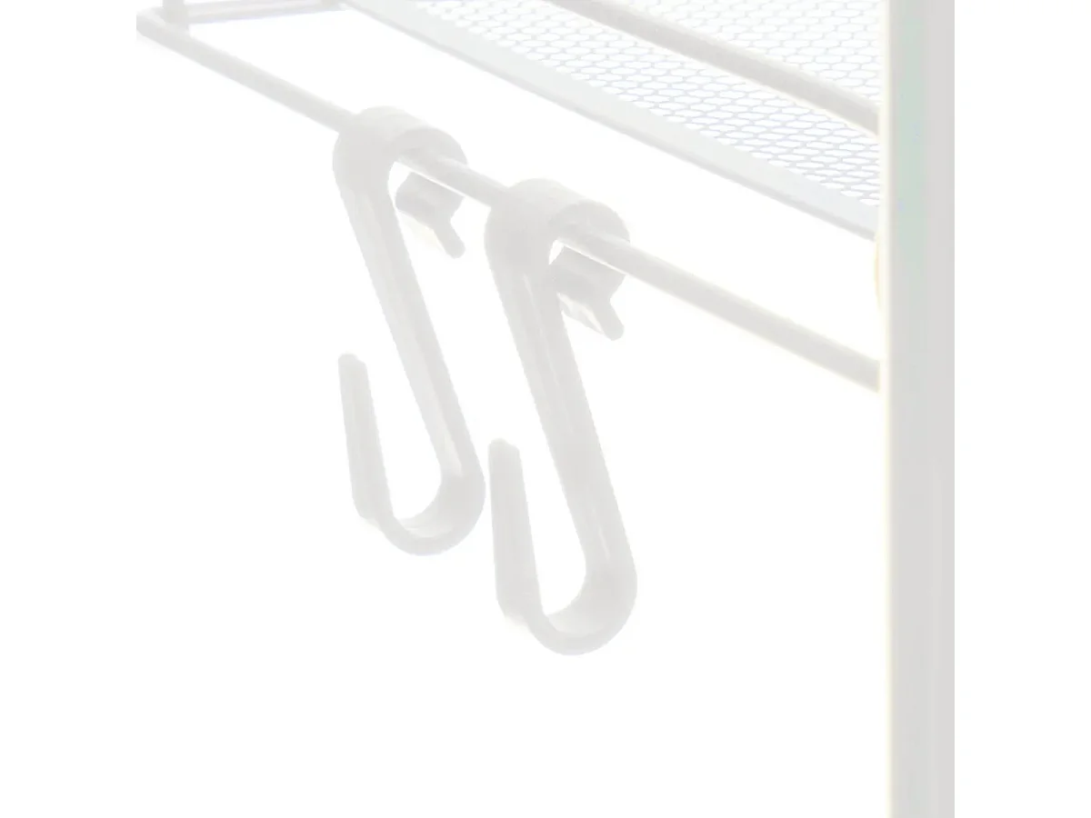 Chariot de rangement à roulettes de 4 niveaux en métal Blanc pour cuisine ou salle de bain-Longueur 45 x Largeur 27 x Hauteur 84 cm