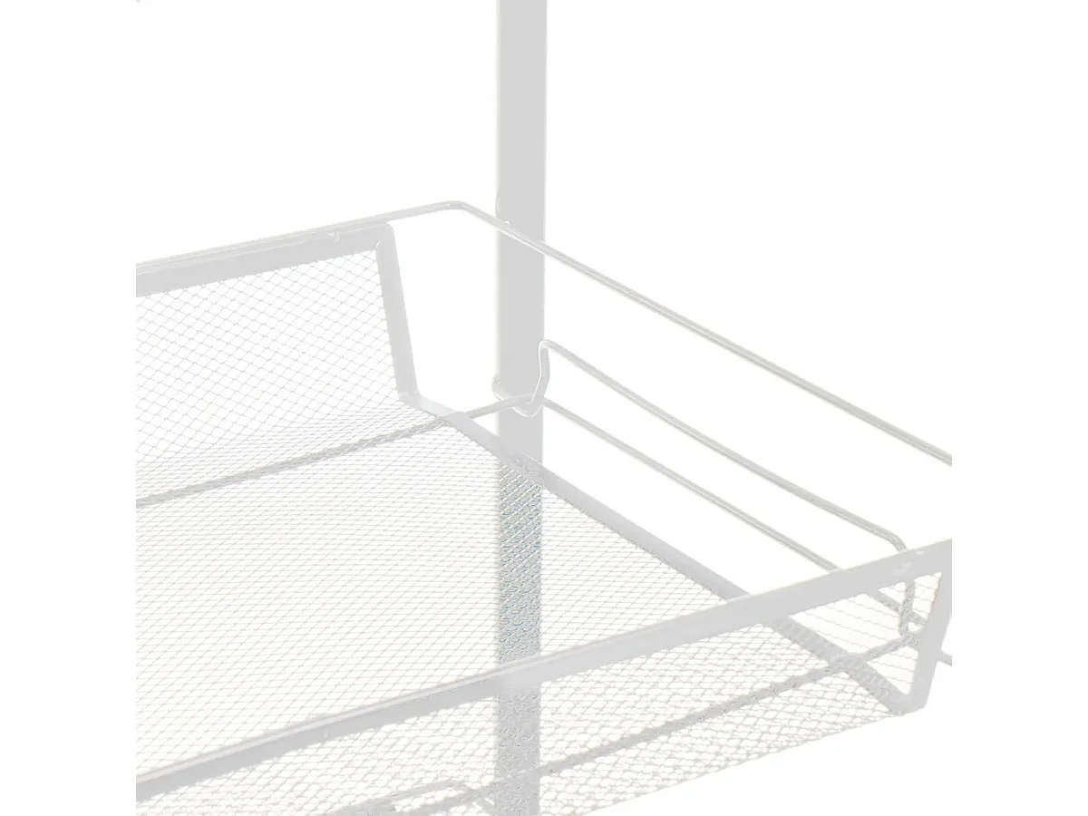 Chariot de rangement à roulettes de 4 niveaux en métal Blanc pour cuisine ou salle de bain-Longueur 45 x Largeur 27 x Hauteur 84 cm
