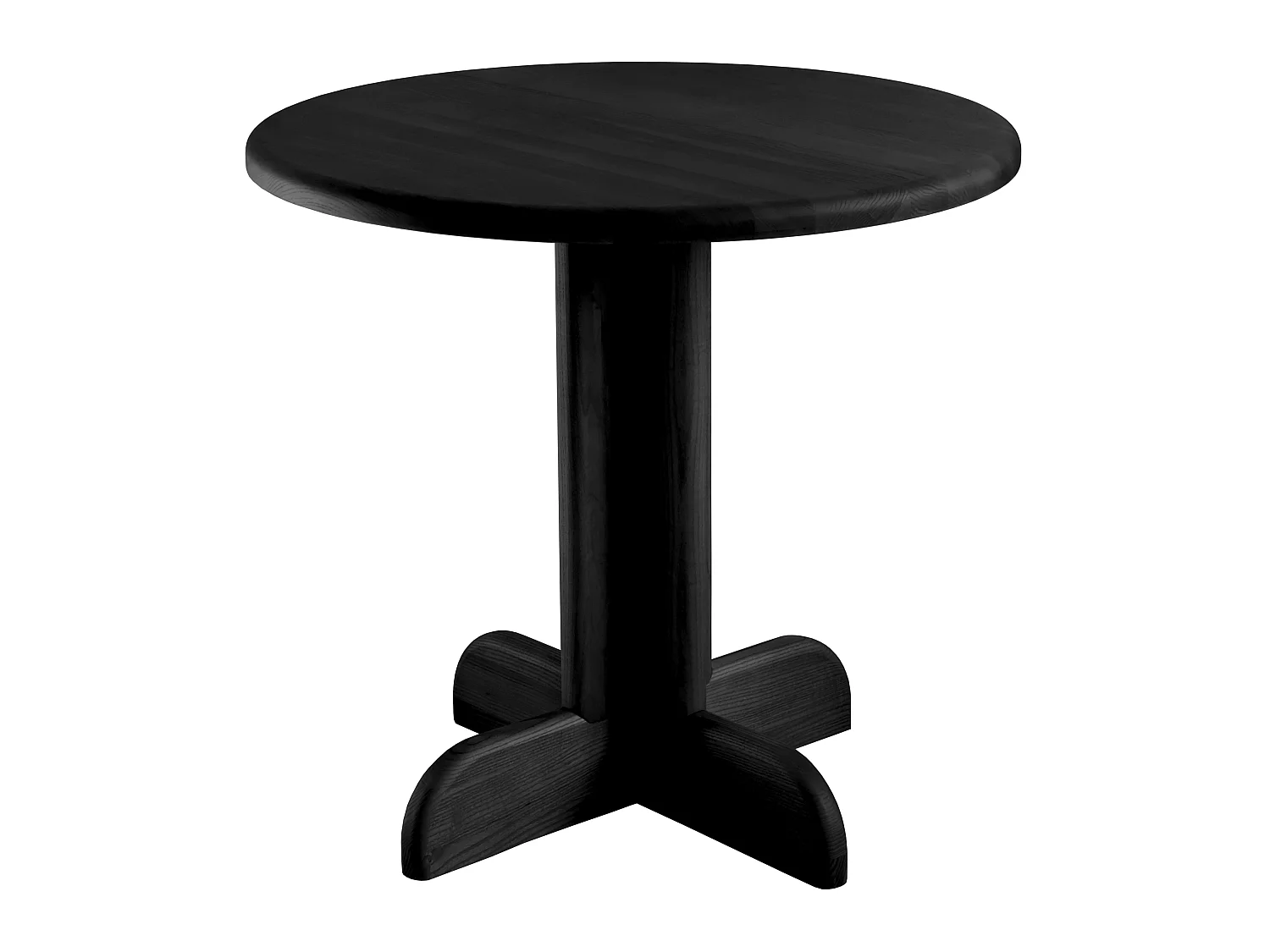 Table à manger ronde Dega Ø 80 cm, 2 personnes - Noir | Bois de frêne massif