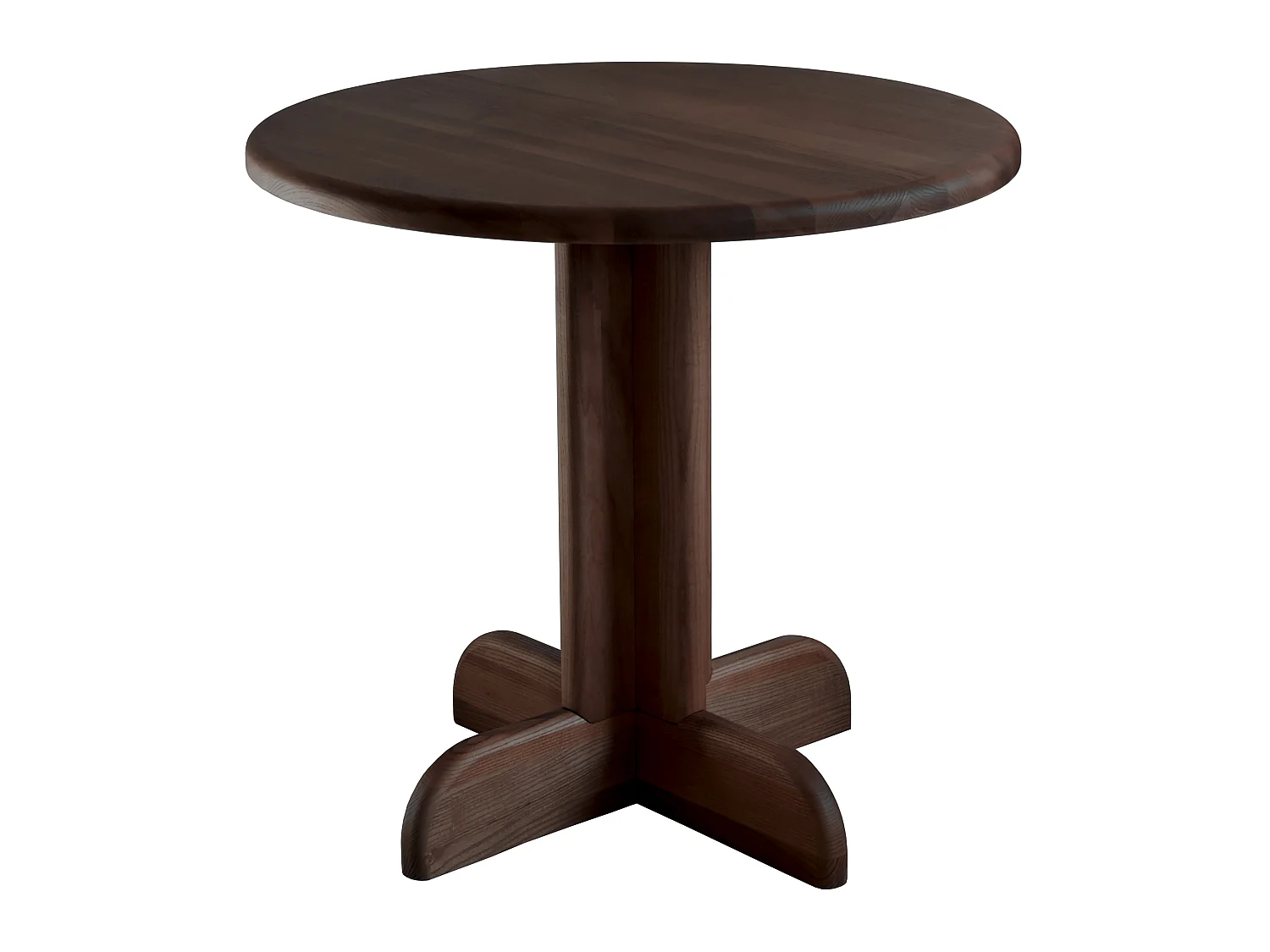 Table à manger ronde Dega Ø 80 cm, 2 personnes - Noyer | Bois de frêne massif