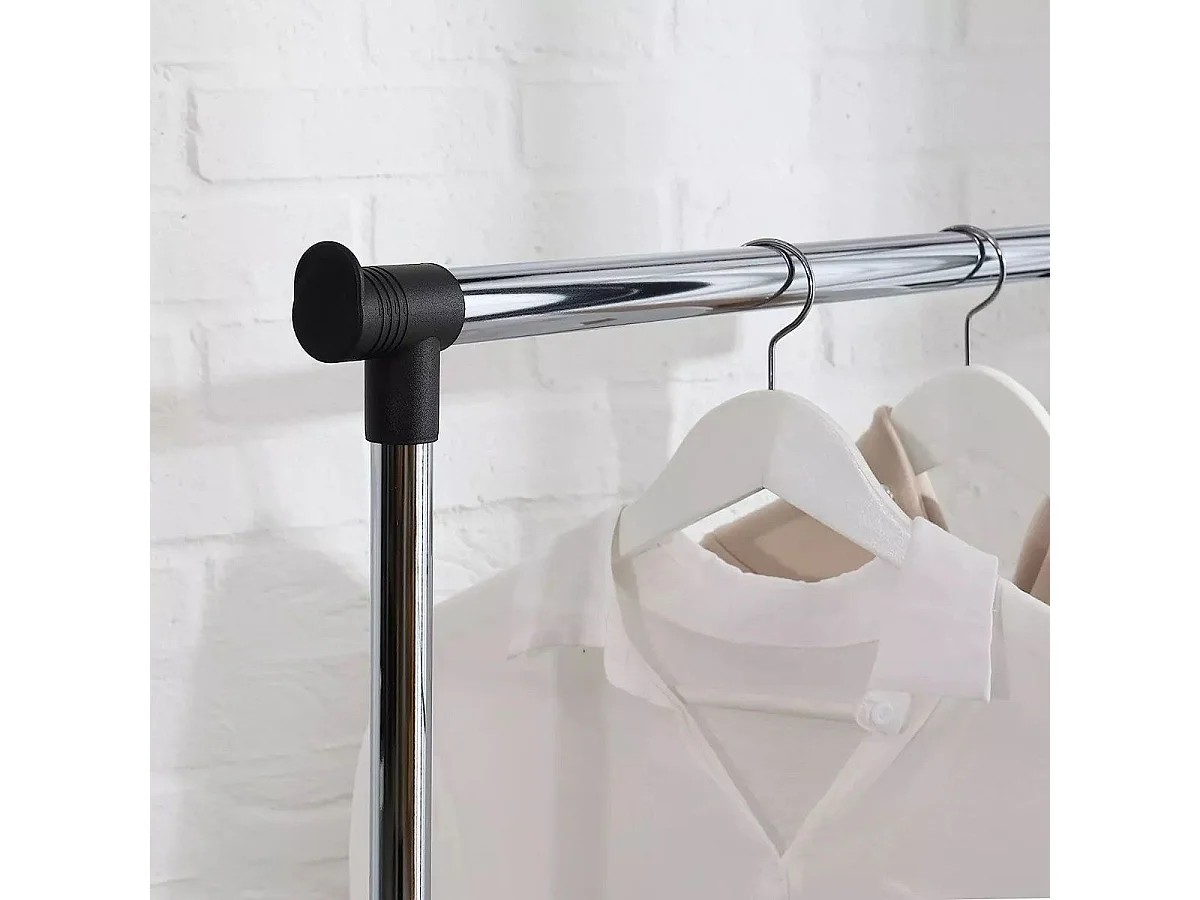 Portant à vêtement extensible réglable en hauteur, Portant avec roulettes - Longueur 82 x Largeur 42 x Hauteur 90-160cm