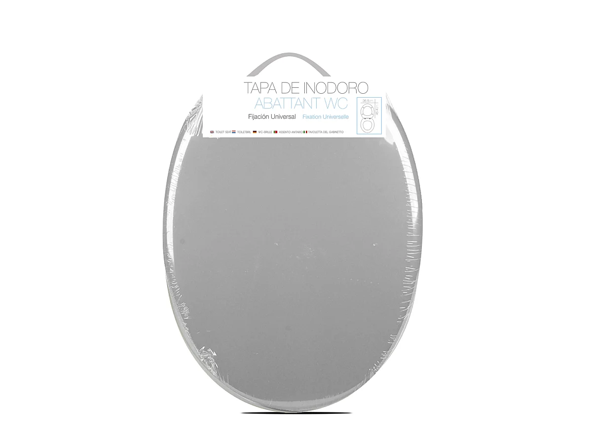 Abattant WC, abattant Toilette, Couvercle de Toilette avec charnières en Acier Inoxydable, coloris gris - Longueur 45.4 x Profondeur 36.5 cm