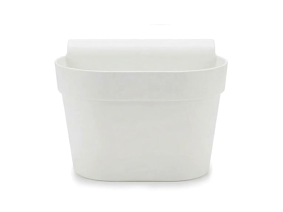 Lot de 6 Jardinières de Balcon Suspendue, Pot de Fleurs à Accrocher,Coloris blanc-Longueur 30 x Profondeur 20 x Hauteur 20 cm