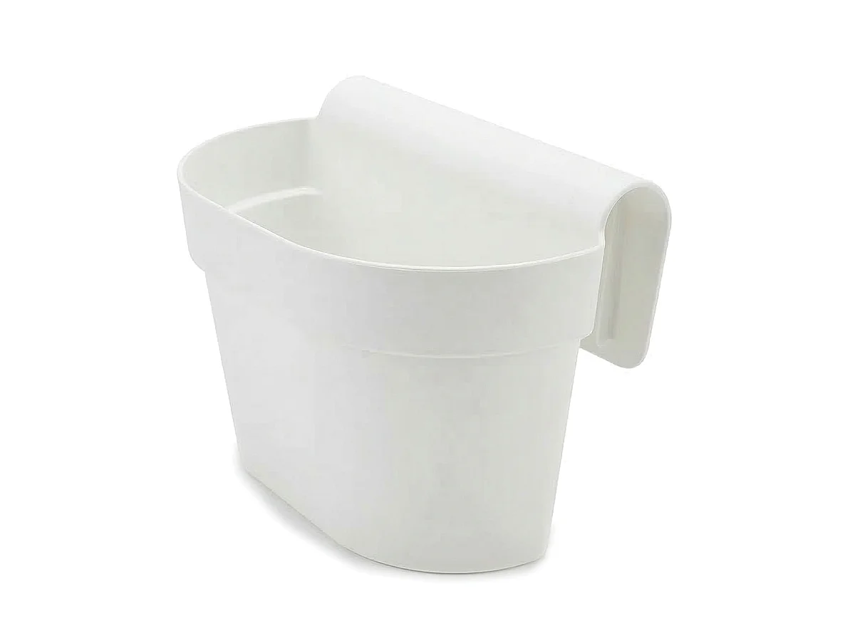 Lot de 6 Jardinières de Balcon Suspendue, Pot de Fleurs à Accrocher,Coloris blanc-Longueur 30 x Profondeur 20 x Hauteur 20 cm