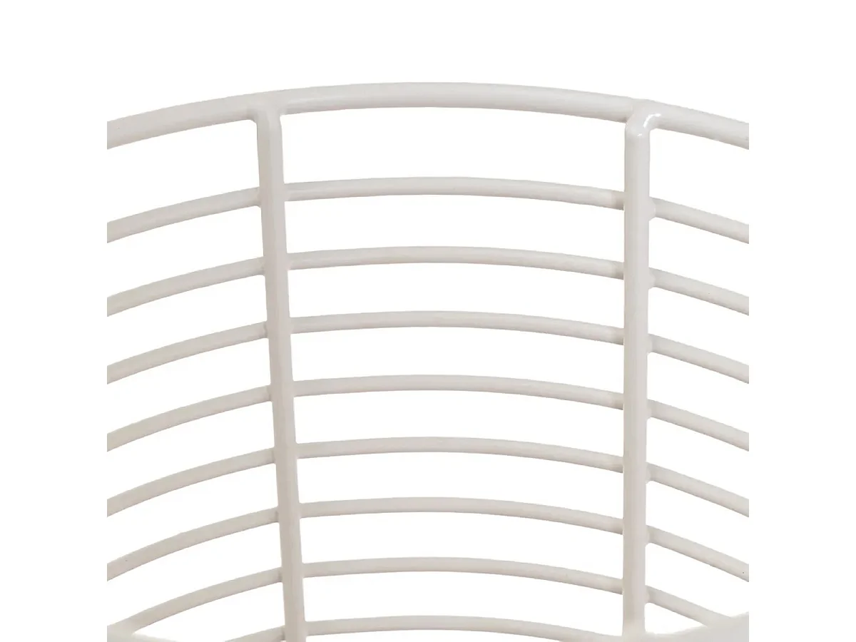 Porte-ustensiles de cuisine range ustensiles en métal blanc et socle en bois - Longueur 14 X Largeur 14 X Hauteru 17 CM