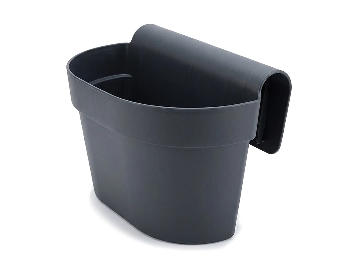 Lot de 6 Jardinières de Balcon Suspendue,Pot de Fleurs à Accrocher, gris anthracite-Longueur 30 x Profondeur 20 x Hauteur 20 cm