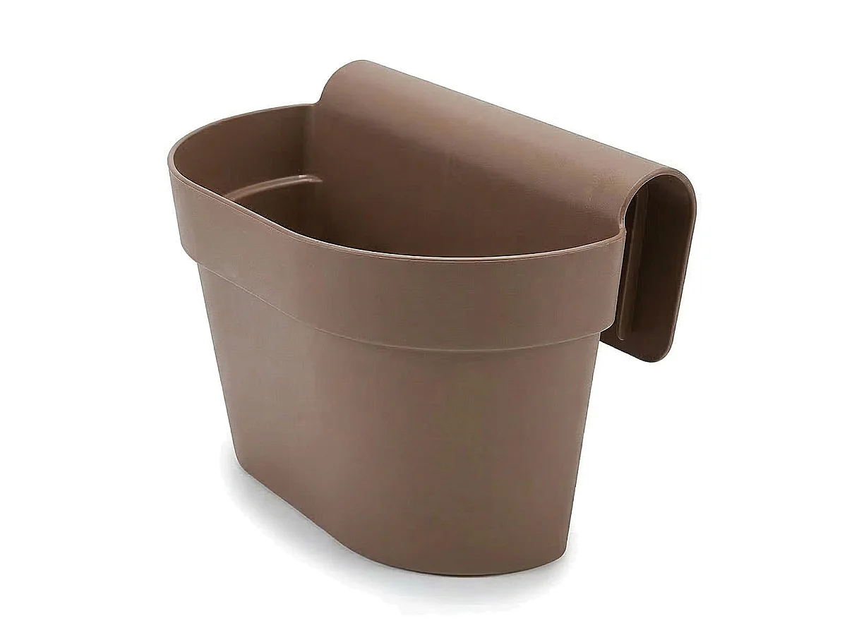 Lot de 6 Jardinières de Balcon Suspendue,Pot de Fleurs à Accrocher,Coloris marron clair-Longueur 30 x Profondeur 20 x Hauteur 20 cm