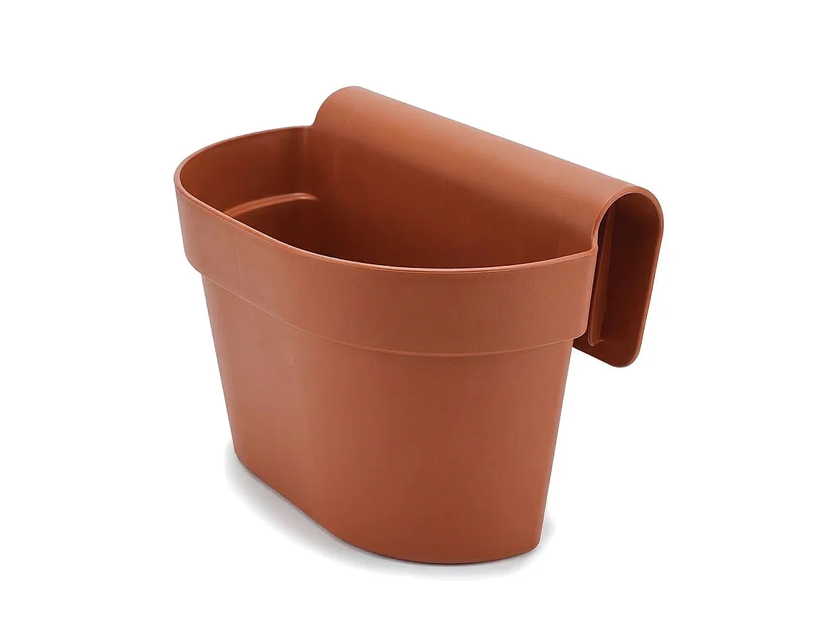 Lot de 6 Jardinières de Balcon Suspendue, Pot de Fleurs à Accrocher,Coloris terracota-Longueur 30 x Profondeur 20 x Hauteur 20 cm