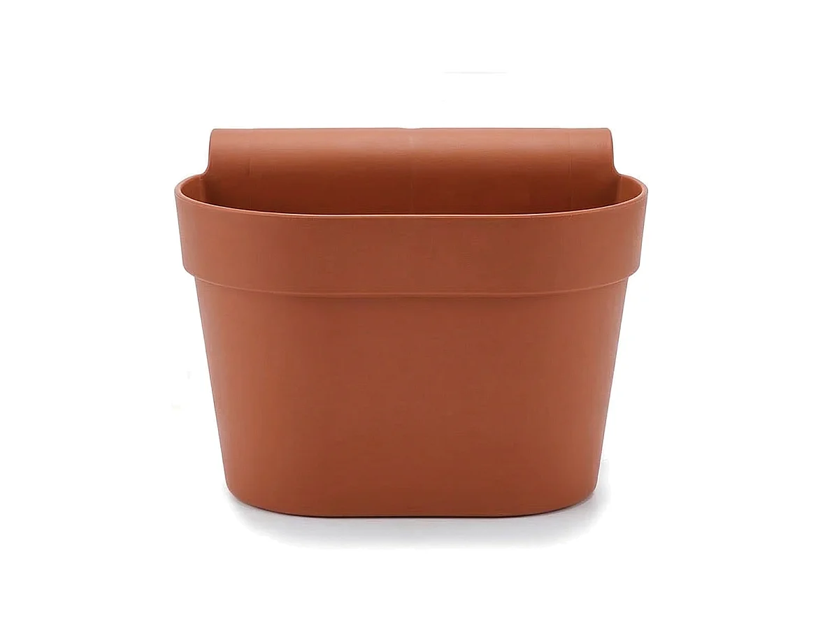 Lot de 6 Jardinières de Balcon Suspendue, Pot de Fleurs à Accrocher,Coloris terracota-Longueur 30 x Profondeur 20 x Hauteur 20 cm